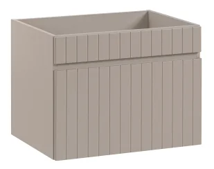 Beżowa ścienna szafka na umywalkę 60 cm z lamelami A1-D32 - Szafki łazienkowe - miniaturka - grafika 1