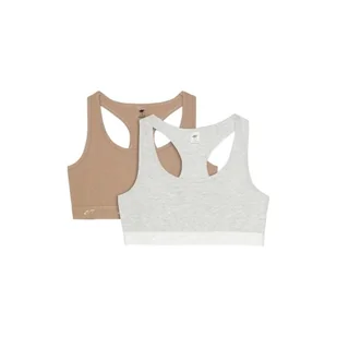 Biustonosz bawełniany stanik z niskim wsparciem 2pack 4F UBRAF036-91S - Biustonosze - miniaturka - grafika 1