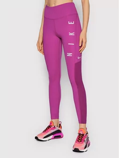 Spodnie damskie - Nike Legginsy Epic Fast Run Division CZ9592 Fioletowy Tight Fit - grafika 1