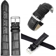 Akcesoria do smartwatchy - Pasek Skórzany Do Zegarka 22Mm Uniwersalny Czarny - miniaturka - grafika 1