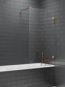 Parawany nawannowe - Miedziany szczotkowany parawan wannowy rozsuwany 110 cm Smart New Trendy EXK-7803 - miniaturka - grafika 1