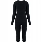 Pozostała odzież narciarska - Bielizna termoaktywna damska VIKING Gaja 3/4 Set czarna S - miniaturka - grafika 1