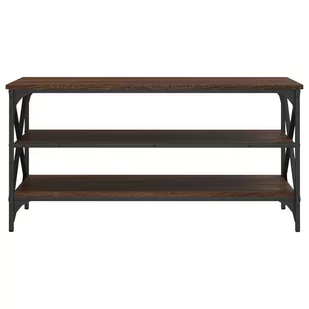 Szafka pod telewizor, brązowy dąb, 100x40x50 cm Lumarko - Ławy i stoliki kawowe - miniaturka - grafika 6