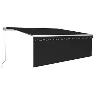 VidaXL Lumarko Ręcznie zwijana markiza z zasłoną i LED, 4x3 m, antracytowa  3069304 VidaXL - Markizy - miniaturka - grafika 1