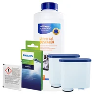 Akcesoria i części do ekspresów do kawy - Zestaw Philips Saeco - AL-Clean 2szt, Uniwersalny Odkamieniacz 500ml, Philips CA6705/10 Środek Czyszczący do Obiegu Mleka - miniaturka - grafika 1