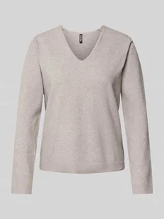 Sweter z dzianiny o kroju regular fit z szerokim wzorem w paski i obniżonymi ramionami model ‘BREE’ - Swetry damskie - miniaturka - grafika 1