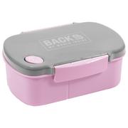 Lunch boxy - Derform, Śniadaniówka Backup 5 model B36, różowo-szara - miniaturka - grafika 1