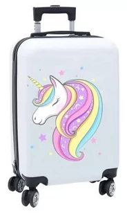 JEDNOROŻEC UNICORN KONIK WALIZKA BIAŁA DLA DZIECI PODRÓZNA SZYFR DZIECIĘCA - Walizki - miniaturka - grafika 1