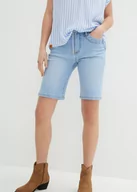 Spodnie damskie - Bermudy dżinsowe ze stretchem i wiązanym paskiem - bonprix - miniaturka - grafika 1