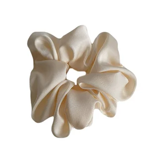 Gumka Do Włosów Scrunchie Kremowa Jasna Frotka Bez Łączeń Klasyczna - Ozdoby do włosów - miniaturka - grafika 1
