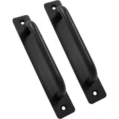 Zawiasy, okucia i inne akcesoria - Uchwyt do drzwi szafkowych ze stopu aluminium, rozstaw otworów 160 mm, 2 sztuki, czarny - miniaturka - grafika 1