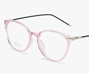 Okulary minusy kocie oczy różowe korekcyjne -4.5 - Okulary korekcyjne, oprawki, szkła - miniaturka - grafika 1