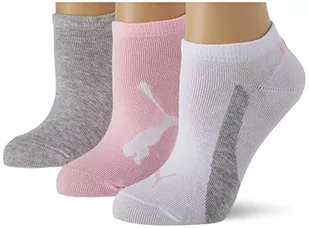 PUMA Bwt dziecięce skarpety do sneakersów, uniseks, 3 sztuki w opakowaniu, różowy/szary, 42 - Skarpetki damskie - miniaturka - grafika 1
