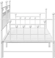 Łóżka - vidaXL Łóżka i ramki łóżek Białe Metalowe 100 x 200 cm Trwałe - miniaturka - grafika 1