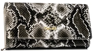 Duży portfel wzór skóry węża portfel na karty z ochroną RFID portmonetka na suwak Cavaldi, czarny - Portfele - miniaturka - grafika 1