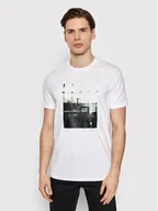 Koszulki męskie - Armani Exchange T-Shirt 3LZTAP ZJE6Z 1100 Biały Slim Fit - miniaturka - grafika 1