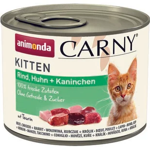 Animonda Carny Puszka Kitten Wołowina/Kurczak/Królik 200 G - Mokra karma dla kotów - miniaturka - grafika 1