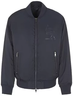 Kurtki męskie - Armani Exchange Męska kurtka Sustainable, Eagle Logo, Cuffed Sleeves Shell Jacket, grantowy, XXL - grafika 1