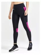 Spodnie sportowe damskie - Craft Legginsy sportowe "ADV Essence" w kolorze czarno-różowym - miniaturka - grafika 1