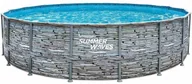 Zabawki i gry sportowe - Summer Waves Elitarny basen z ramkami Okrągły basen naziemny Kompletny zestaw Wygląd kamienia 549x132 cm - miniaturka - grafika 1