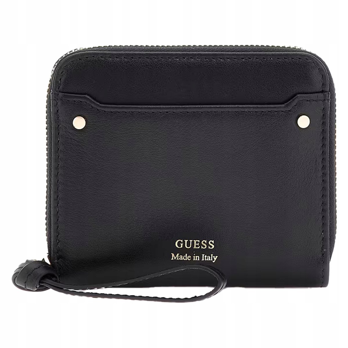 Guess Damski Mały Portfel Elegancka Portmonetka Poliuretanowa Czany Gładki