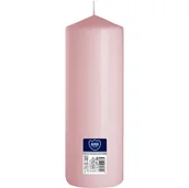 Świece - Świeca walec BISPOL Aura 160H 25CM SW80/250 JASNY RÓŻ - miniaturka - grafika 1