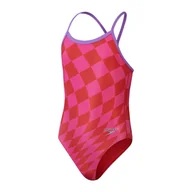 Stroje kąpielowe dla dziewczynek - Strój kąpielowy jednoczęściowy dziewczęcy na basen Speedo Allover 140cm - miniaturka - grafika 1