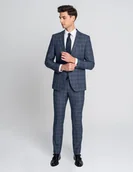 Marynarki męskie - marynarka do zestawu plati szary slim fit - miniaturka - grafika 1