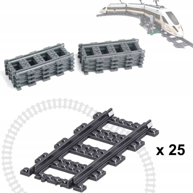 Tory PROSTE do pociągu elektrycznego Komplet 25 szt standardowych torów