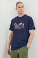 Koszulki męskie - Columbia t-shirt bawełniany kolor granatowy wzorzysty - miniaturka - grafika 1