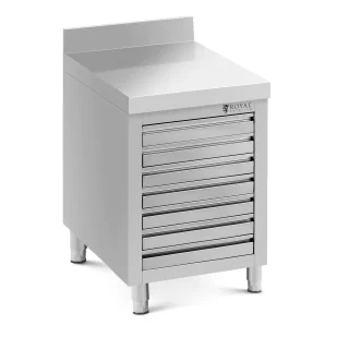 Royal Catering Szafka ze stali nierdzewnej 50 x 70 cm 185 kg 7 szuflad na ciasto do pizzy rant - Meble gastronomiczne - miniaturka - grafika 1