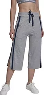 Spodnie damskie - Urban Classics Damskie spodnie sportowe Taped Terry Culotte, szary (Grey/Navy 01199), S - miniaturka - grafika 1