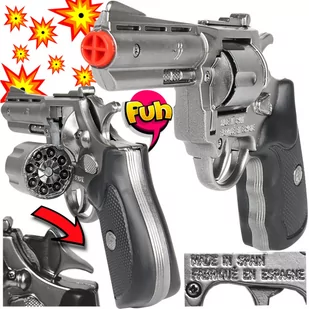 GONHER Metalowy REWOLWER Policyjny Pistolet Na Kapiszony Hukowy 8-Strzałowy - Zabawki militarne - miniaturka - grafika 1