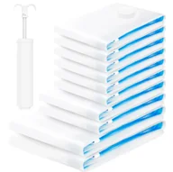 Pokrowce na ubrania - Worek próżniowy do przechowywania ubrań, pościeli Zestaw do przechowywania z pompką VCB-10in1-WHITE - miniaturka - grafika 1