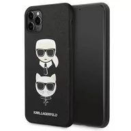 Etui i futerały do telefonów - Etui Karl Lagerfeld do iPhone 11 Pro Max 6,5" czarny/black hardcase Saffiano Ikonik Karl&Choupette Head - miniaturka - grafika 1