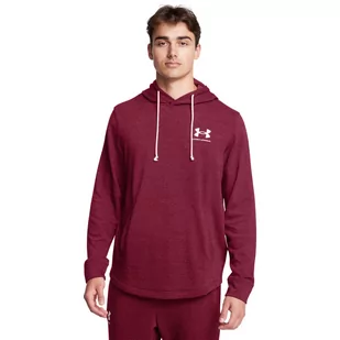 Męska bluza dresowa nierozpinana z kapturem Under Armour UA Rival Terry Lc Hd - czerwona - UNDER ARMOUR - Bluzy sportowe męskie - miniaturka - grafika 1