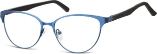 Sunoptic Oprawki okularowe kocie oczy damskie stalowe,giętki zausznik 980A niebieskie - Okulary korekcyjne, oprawki, szkła - miniaturka - grafika 1