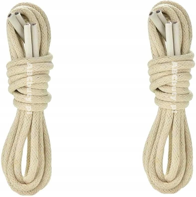 Sznurówki BEŻOWE Sznurowadła 120 cm ŚREDNIE OKRĄGŁE 3,5 mm BAWEŁNIANE G9-49