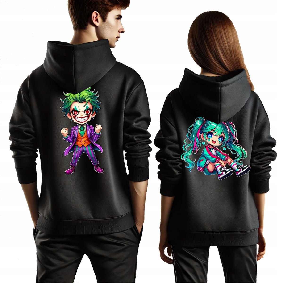 ZESTAW BLUZY DLA PAR KRESKÓWKA DLA ZAKOCHANYCH KOMIKS ANIME WALENTYNKI S