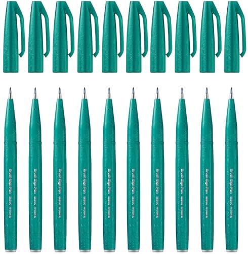 Pentel Pędzelek SES15C-12 długopis z końcówką z włókna 10 turkusowy