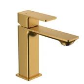 Baterie umywalkowe - KFA Bateria umywalkowa złota 16.3 cm z korkiem klik-klak Dust Armatura - miniaturka - grafika 1