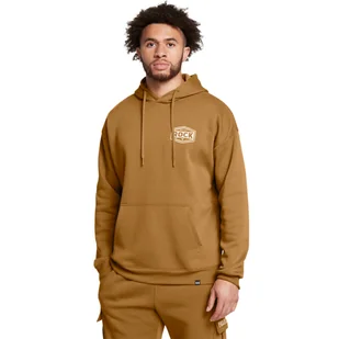 Męska bluza treningowa nierozpinana bez kaptura Under Armour Project Rock Icon Fleece Hoodie - brązowa - UNDER ARMOUR - Bluzy sportowe męskie - miniaturka - grafika 1