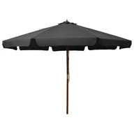 Parasole ogrodowe - Parasol ogrodowy na drewnianym słupku, 350 cm, antracytowy - miniaturka - grafika 1