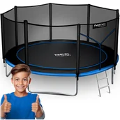 Trampoliny - Neo-Sport Trampolina ogrodowa 14ft/435cm z siatką zewnętrzną i drabinką - miniaturka - grafika 1