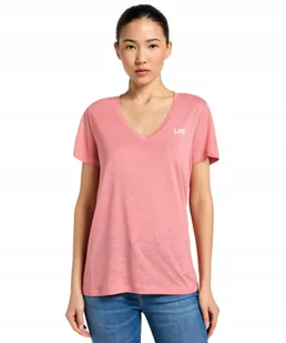 T-shirt Lee V NECK TEE 112357820 Cassie Pink S - Koszulki i topy damskie - miniaturka - grafika 1
