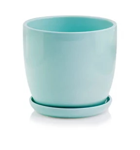 Okrągła Miętowa Doniczka Do Domu 17X16 Cm - Donice - miniaturka - grafika 1