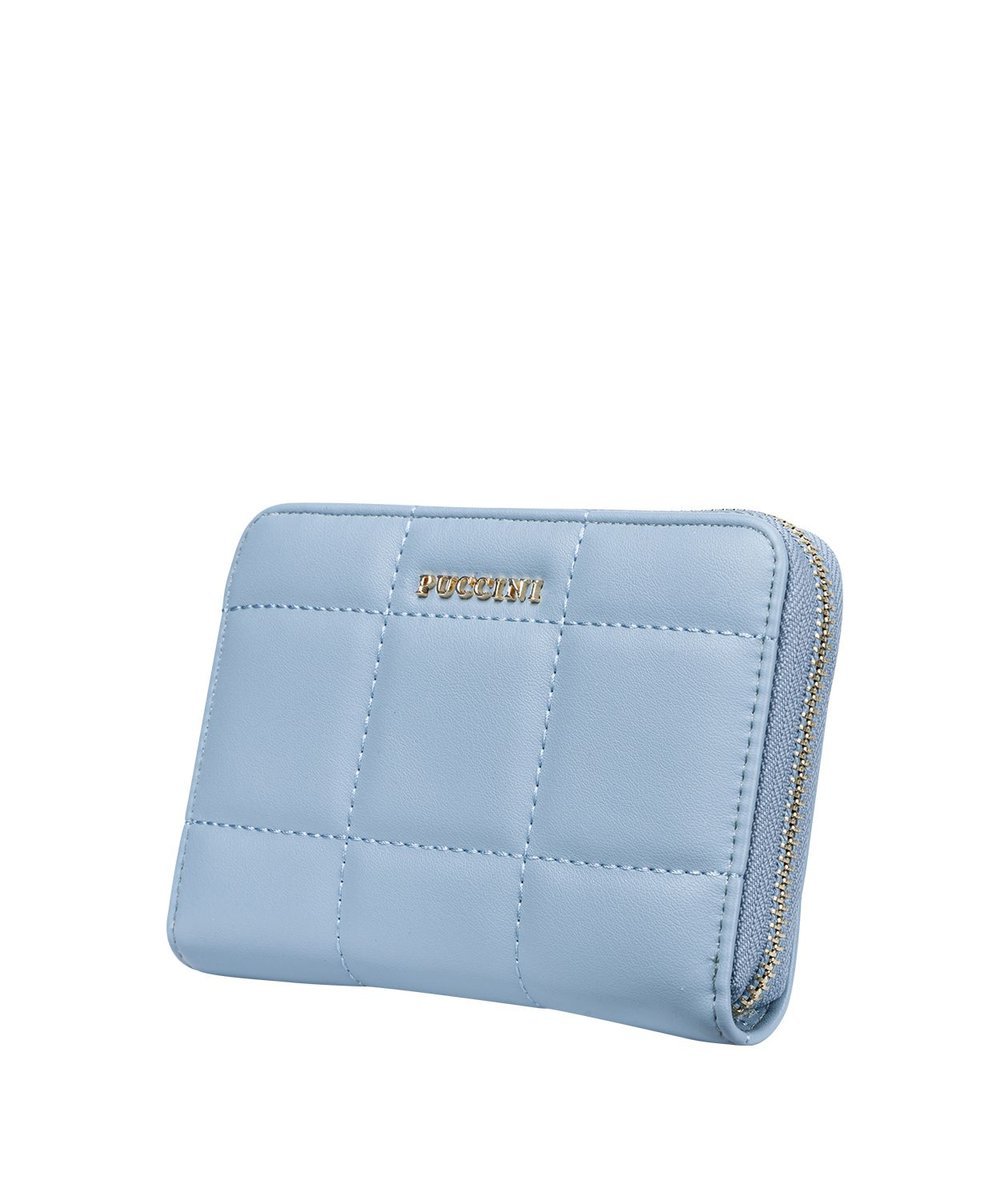 Portfel Damski Pikowany Średni Na Karty PUCCINI Błękitny BLP833A 7B