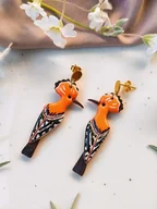 Kolczyki - Kolczyki dudki, duże lekkie kolczyki z dudkami, prezent na urodziny, boho - miniaturka - grafika 1