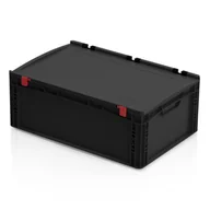 Pozostałe wyposażenie warsztatu - Pojemnik EURO ESD z pokrywą 60x40x23,5 cm - miniaturka - grafika 1