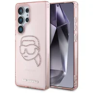 Etui i futerały do telefonów - Karl Lagerfeld Rhinestones Karl Head Logo - Etui Samsung Galaxy S25 Ultra (różowy) - miniaturka - grafika 1